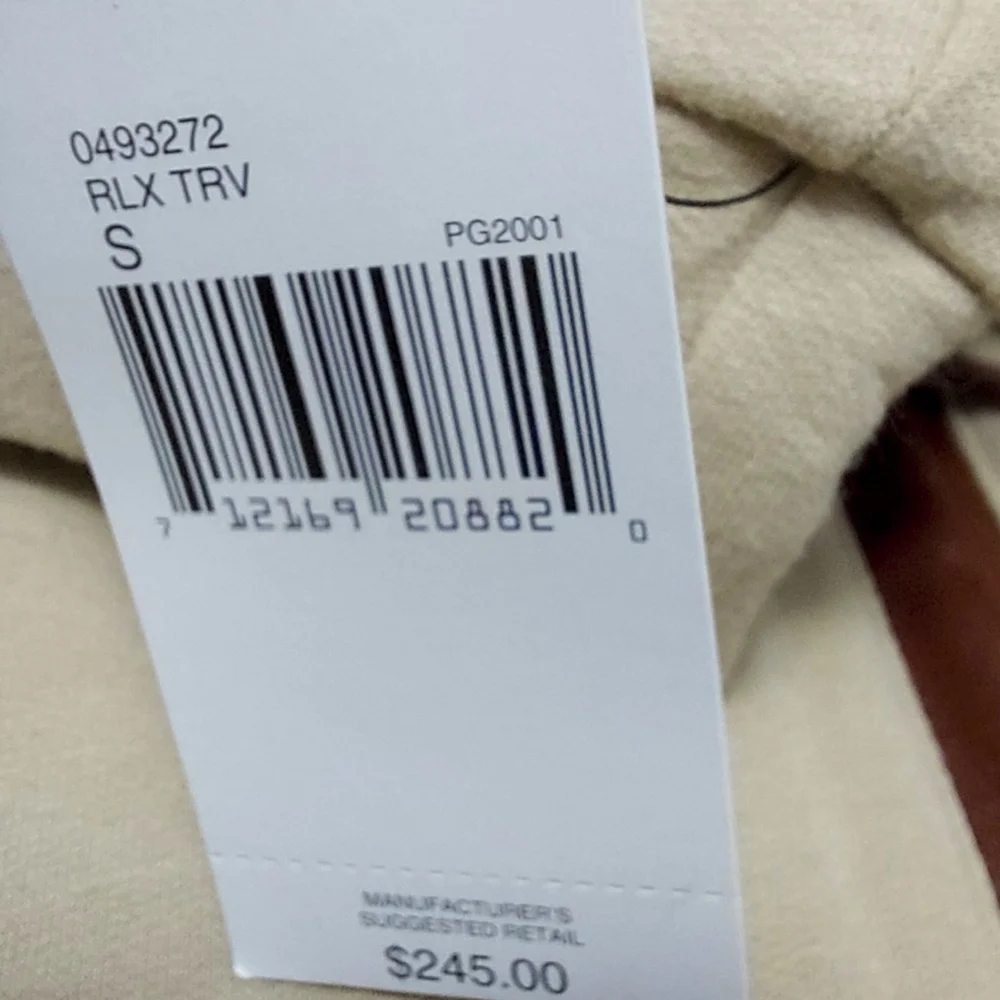 NWT RLX Ralph Lauren Womens/Mens Tan Leather Trim Zip Pockets Full Zip Jacket - Picture 5 of 6